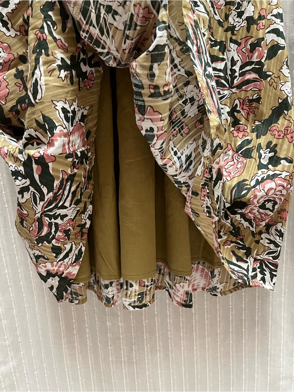 Caroline Constas Mustard Floral V-Neck Cotton Modal Midi Dress NWT Size S - Picture 9 of 10